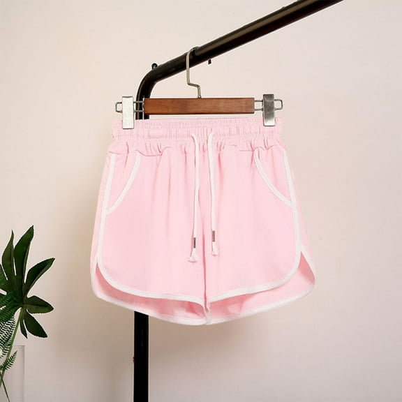 Okbop Athletic Shorts for Women Summer Solid Pocket Shorts Wear Work Out Shorts Pants Sliding Shorts Softball Pink S(4)