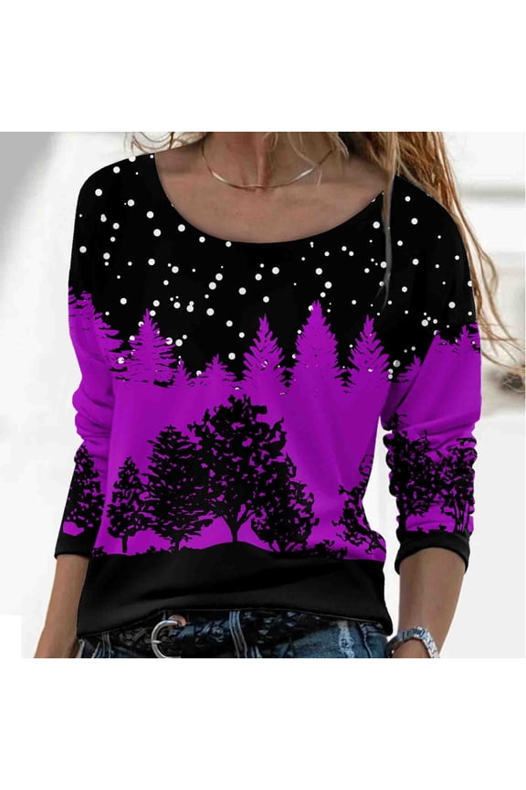 Christmas Tank Tops for Women,Fashion Casual Printing Round Neck Long Sleeve Loose T-Shirt Autumn Pullover Womens Blouse Black And White Striped Shirt Women