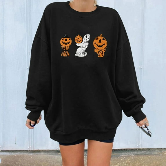 Okbop Women's Tank Tops,O-Neck Printing Loose Casual Fashion Long Sleeve Christmas Hoodie Tops Women Blouses Cowgirl Shirt