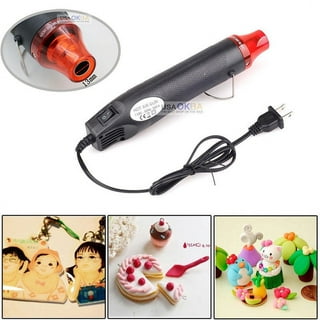 Mini Heat Gun Tool, Electric 300W Heating Nozzle Portable Hot Air Gun with Reflector Nozzle and Heat Shrink Tubing for Epoxy Resin, Crafts, Embossing