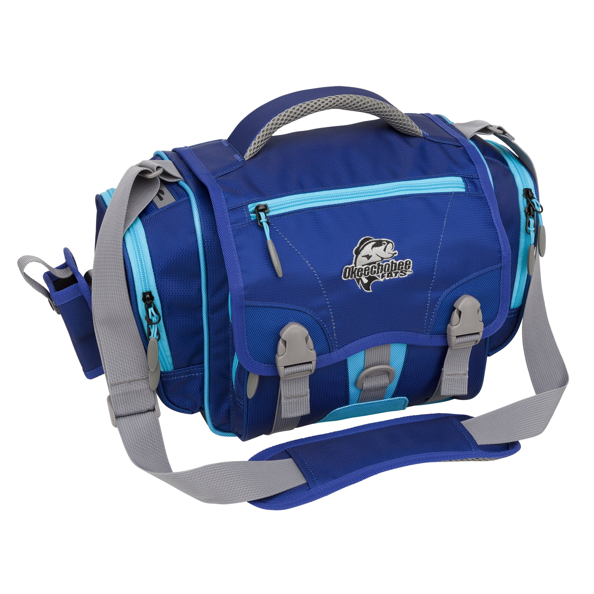 Okeechobee Fats Fishing Tackle Bag with 3 Medium Utility Box, Blue