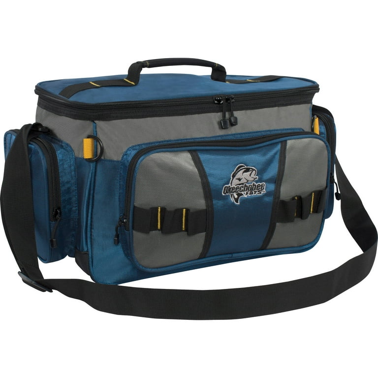 Okeechobee Fats Large Fishing Tackle Bag with 2 Large Lure Box, Blue,  Polyester 