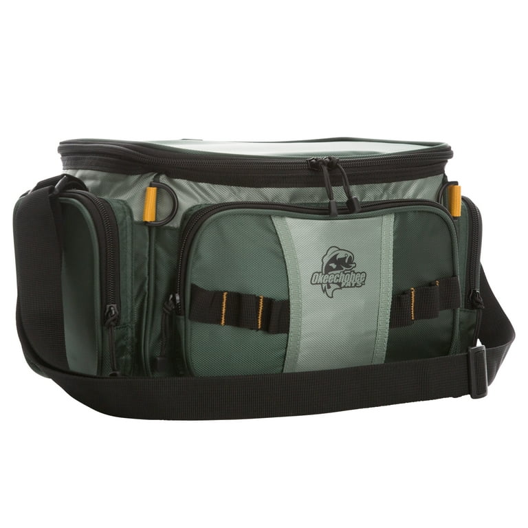 Okeechobee Fats Small Soft-Sided Fishing Tackle Bag with 2 Medium Lure Boxes,  Polyester 