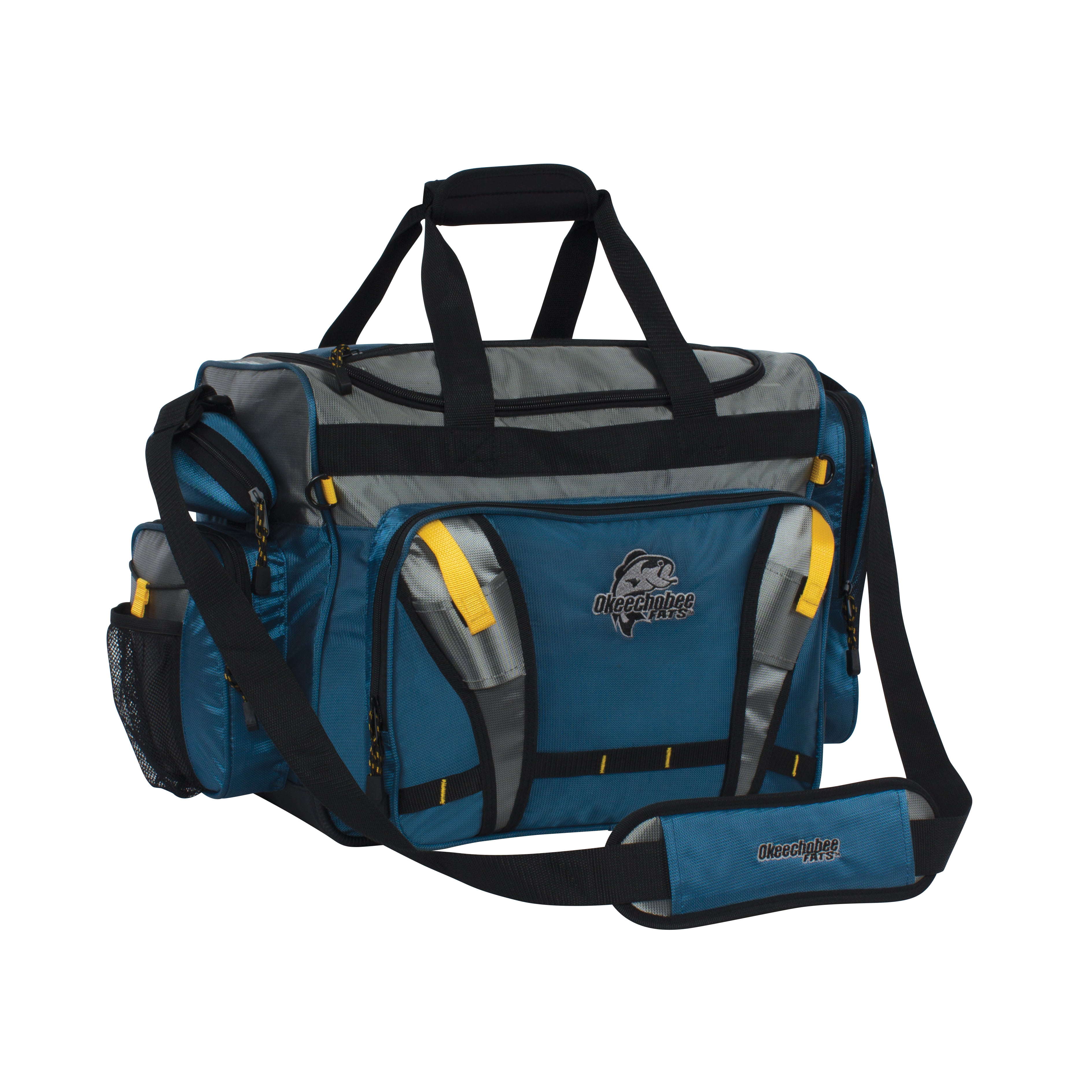 Okeechobee Fats XL Fishing Tackle Bag with 4 Large Lure Box, Blue