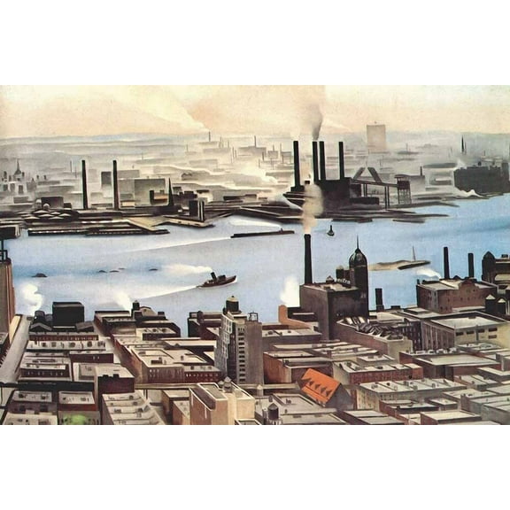 Okeeffe East River From The 30th Story Of The Shelton - CANVAS OR PRINT WALL ART