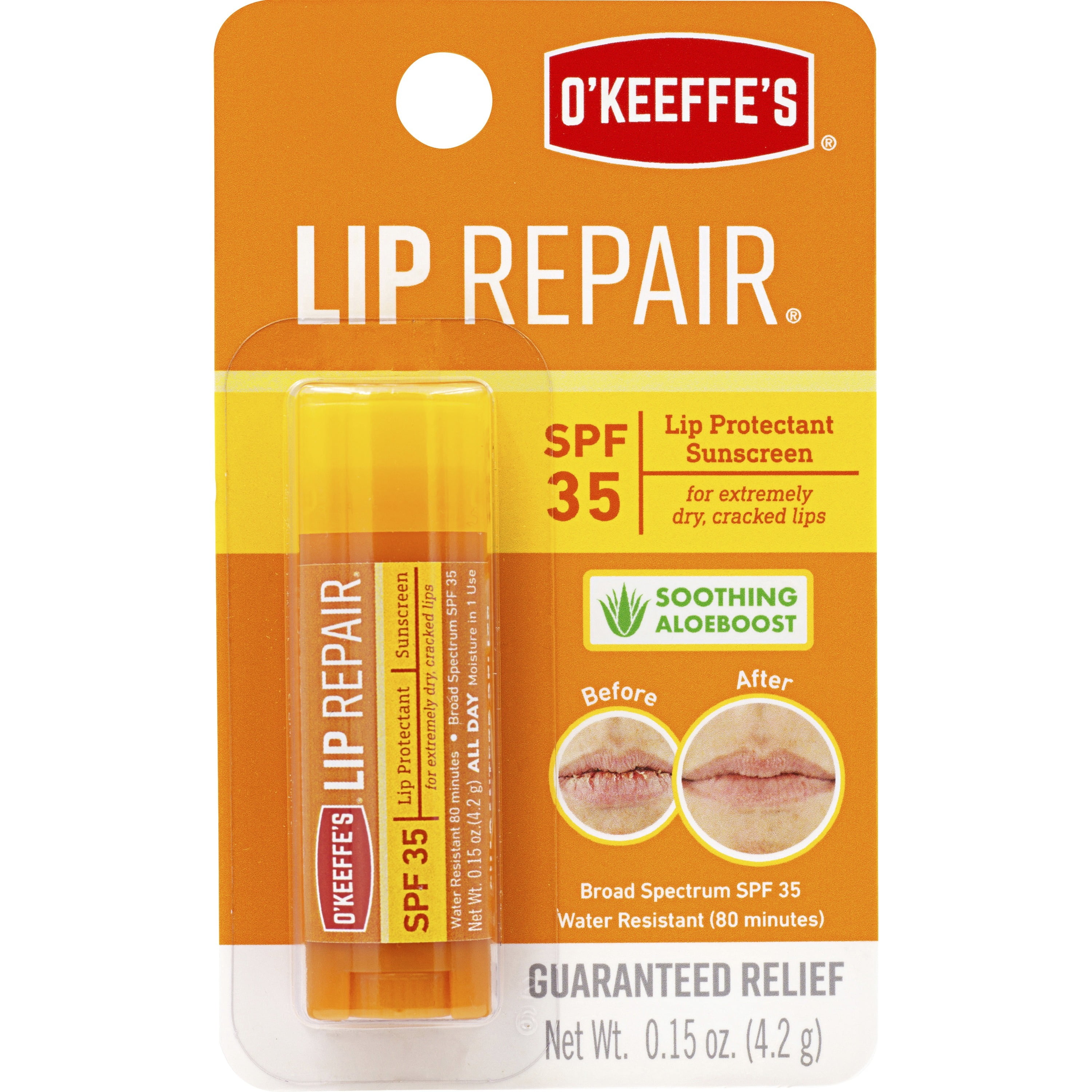 O'Keeffe's SPF 35 Lip Balm - Cream - 0.15 fl oz - For Dry Skin - SPF 35 - Applicable on Lip - Cracked/Scaly Skin, Sunburn - Moisturising, Water Resistant - 1 Each O'Keeffe's SPF 35 Lip Balm - Cream - 0.15 fl oz - For Dry Skin - SPF 35 - Applicable on Lip - Cracked/Scaly Skin, Sunburn - Moisturising, Water Resistant - 1 Each