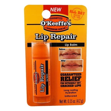 Okeeffes Lip Repair Unflavored Lip Balm, Regular, 0.15 Oz, 3 Pack