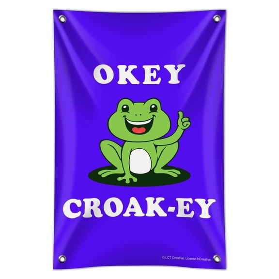 Okey Croak-ey Dokey Frog Funny Humor Home Business Office Sign