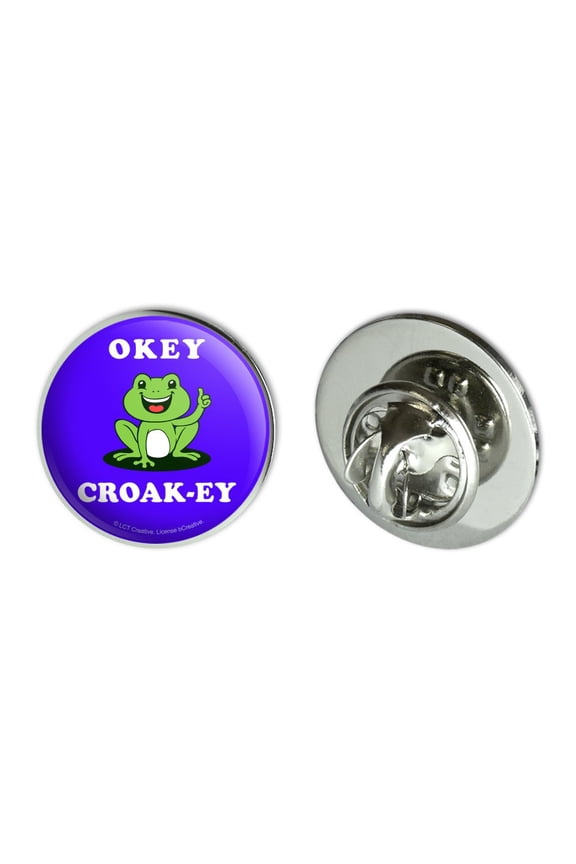 Okey Croak-ey Dokey Frog Funny Humor Metal 0.75" Lapel Hat Pin Tie Tack Pinback