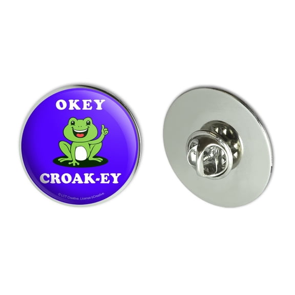 Okey Croak-ey Dokey Frog Funny Humor Metal 1.1" Tie Tack Hat Lapel Pin Pinback