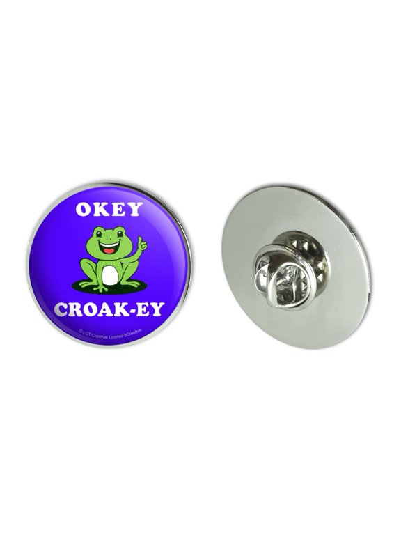 Okey Croak-ey Dokey Frog Funny Humor Metal 1.1" Tie Tack Hat Lapel Pin Pinback