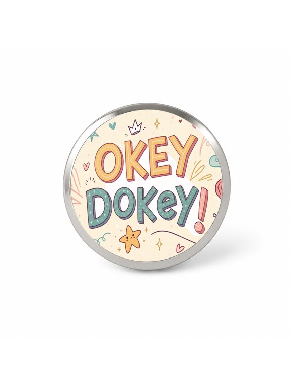 Okey Dokey Cute Backpack Hat Novelty Lapel Pin