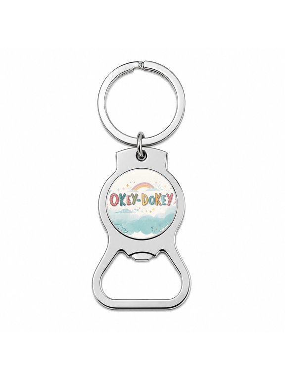 Okey Dokey Fun Colors Portable Bottle Opener Metal Keychain