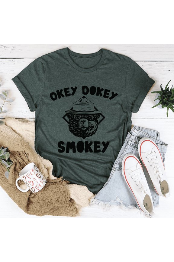 Okey Dokey Smokey Tee Mustard S Peachy Sunday T-Shirt
