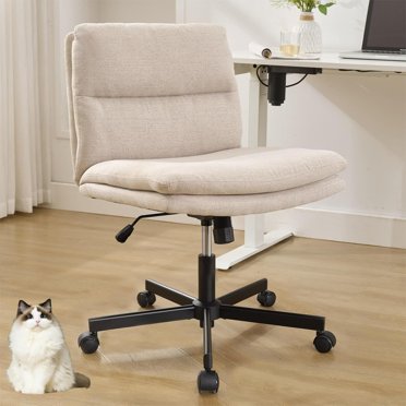 Arbolean Criss Cross Office Chair - Armless Wide Seat Task Chair With 120° Rocking