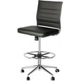 thumbnail image 1 of Okeysen Armless Drafting Chair, Tall Office Desk PU Leather Chair for Standing Desk, Drafting Stool with Mid Back, Rolling Stool with Footrest, Height Adjustable Swivel Task Chair for Home Office, 1 of 8