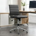 thumbnail image 1 of Okeysen Drafting Chair Armless Desk Stool, 400 LBS Ergonomic Leather Tall Office Chair with Adjustable Foot Ring, Modern Standing Desk Chair with Ribbed Mid Back, Swivel Rolling Drafting Stool., 1 of 8