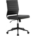 thumbnail image 1 of Okeysen Office Desk Chair No Arms, Mid Back Ergonomic Swivel Black Armless Conference Room Chairs, Adjustable Height PU Leather Home Desk Chair, Modern Small Rolling Computer Task Chair, 1 of 17