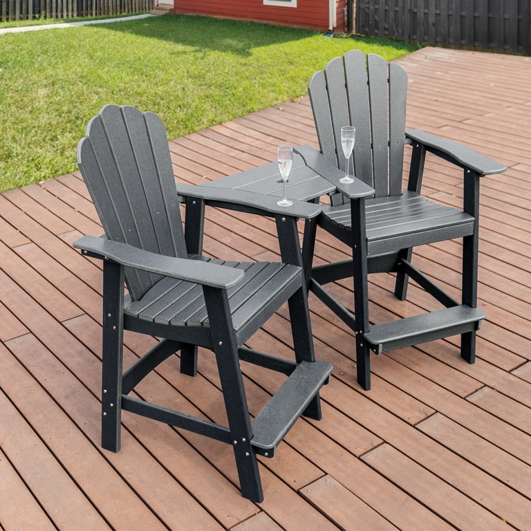 Okeysen Tall Adirondack Chair Outdoor Patio Bar Stools with