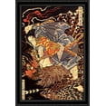 thumbnail image 1 of Oki no Jiro Hiroari killing a monstrous tengu 28x40 Large Black Ornate Wood Framed Canvas Art by Utagawa Kuniyoshi, 1 of 2