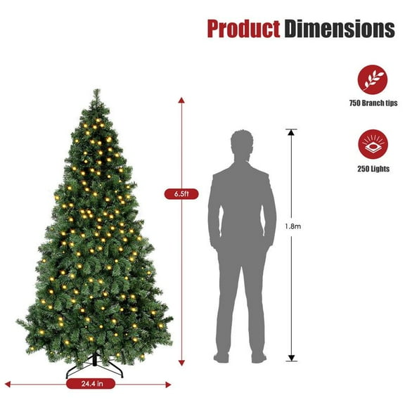 Slim Artificial Hinged Christmas Tree Skinny Corner Xmas Tree with 350 Incandescent Warm White Lights Prelighted Xmas Tree with Foldable Stand, Snow