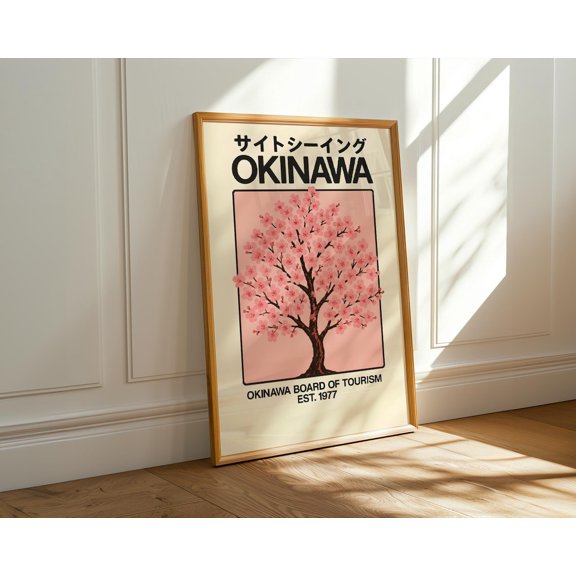 Okinawa Cherry Blossom Wall Art Print, Unframed Paper Poster 8x10in