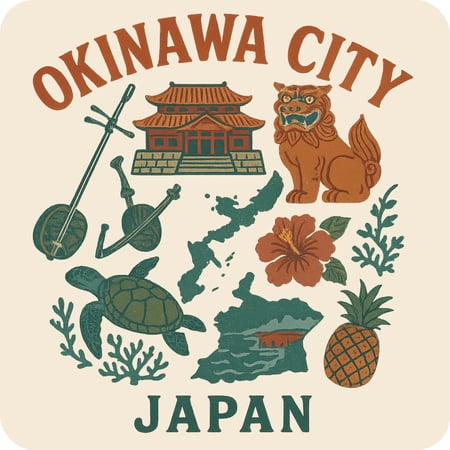 Okinawa City Japan Keepsakes Souvenir Vinyl Sticker – Destination Travel Keepsake Collectible (3-Inches Wide)