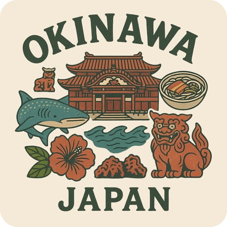 Okinawa Japan Keepsakes Souvenir Vinyl Sticker – Destination Travel Keepsake Collectible (6-Inches Wide)