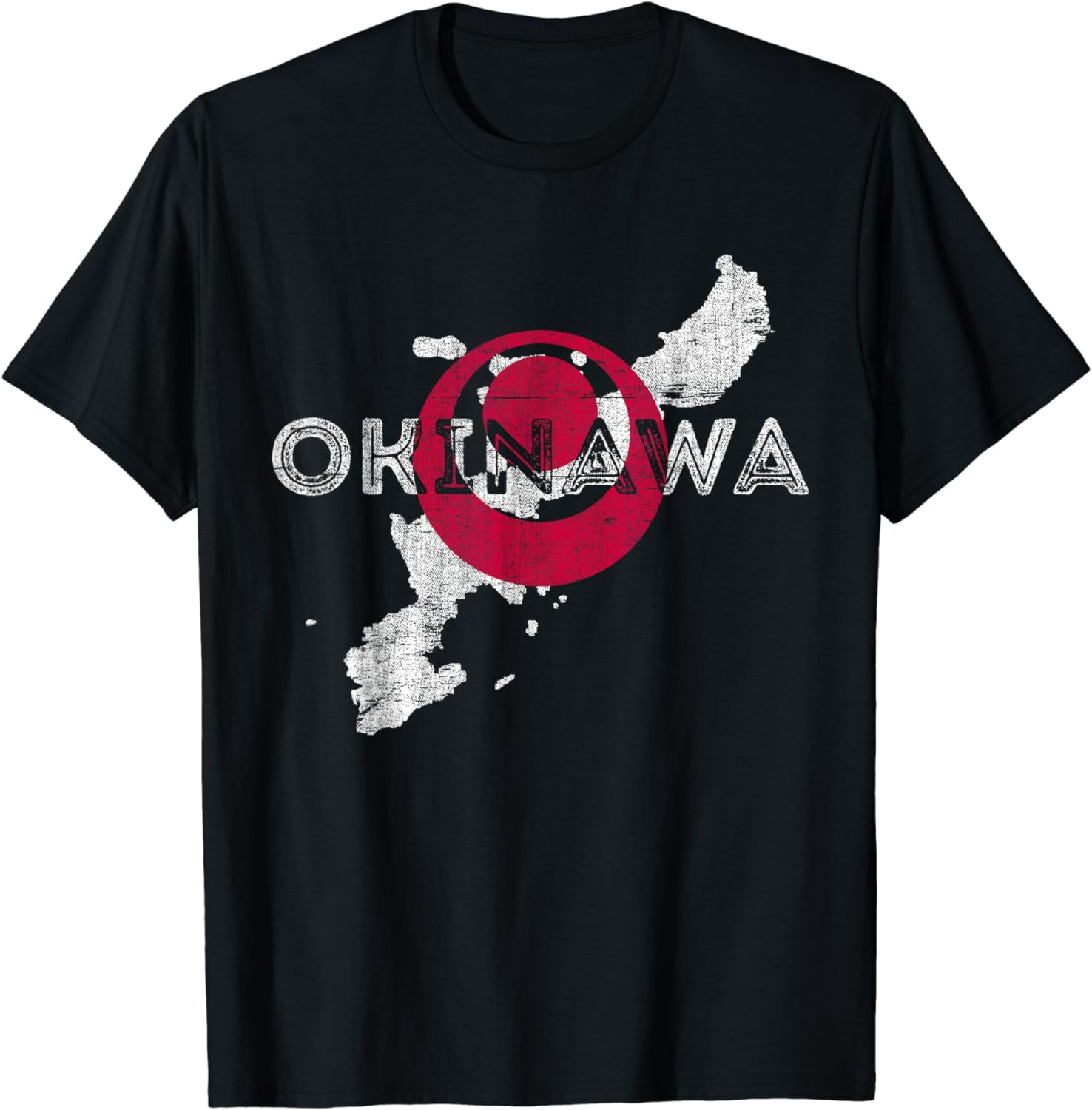 Okinawa Map and Flag - Distressed Japan Souvenir T-Shirt - Walmart.com