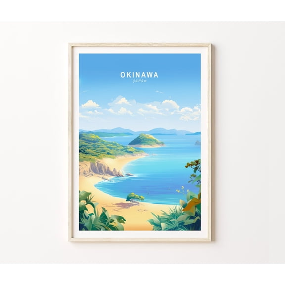Okinawa Tokyo Japan Travel Wall Art, Unframed Canvas 8x10in