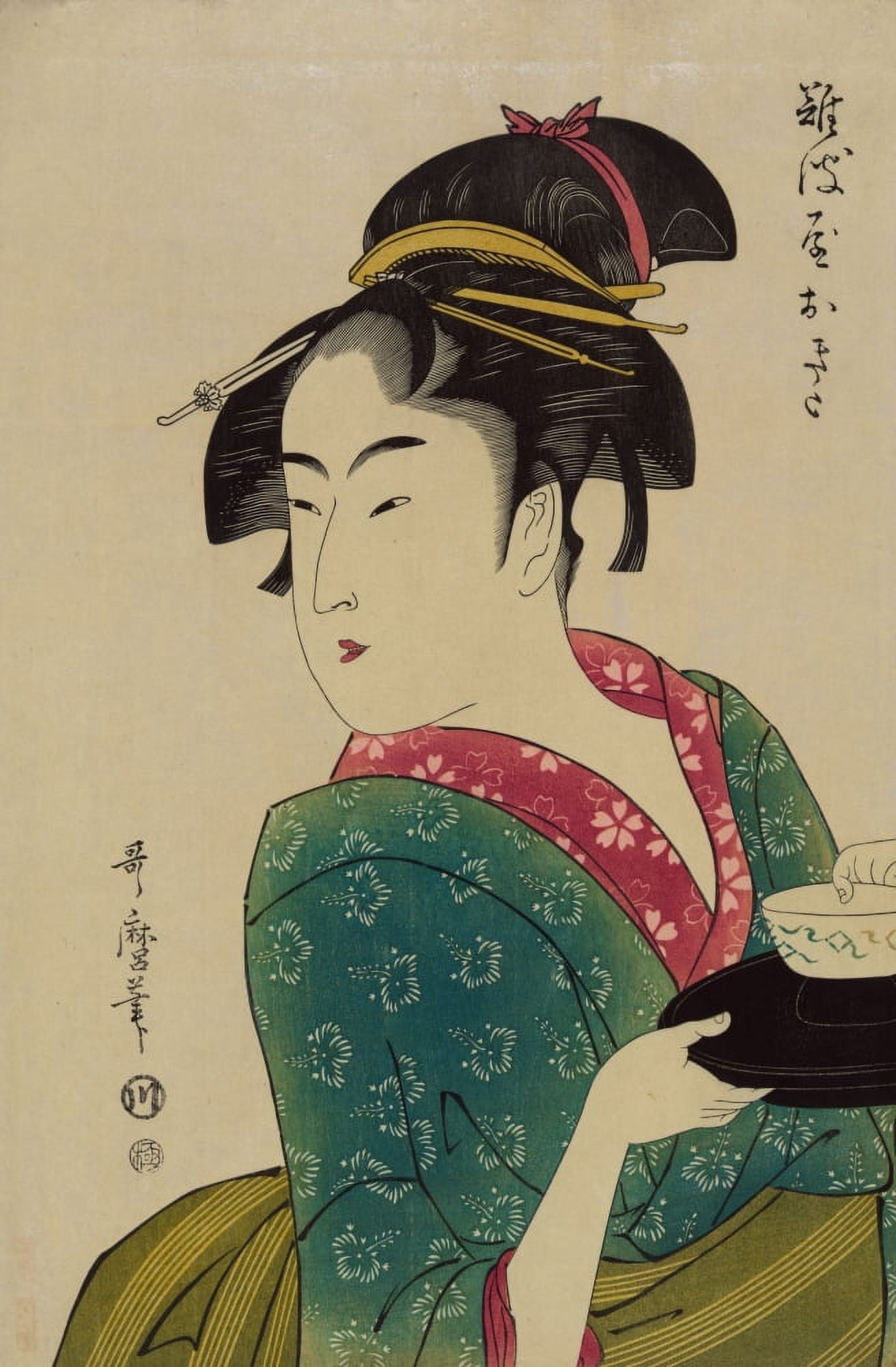 Okita of Naniwa-ya c1793 Canvas Art - Kitagawa Utamaro (18 x 24)