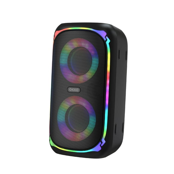 OKKO Sonic Bass V4 Portable Bluetooth Speaker  Wireless Party Speaker with Deep Bass, Karaoke Speaker with Microphone Port, LED Lights, Outdoor Portable Rechargeable Speaker