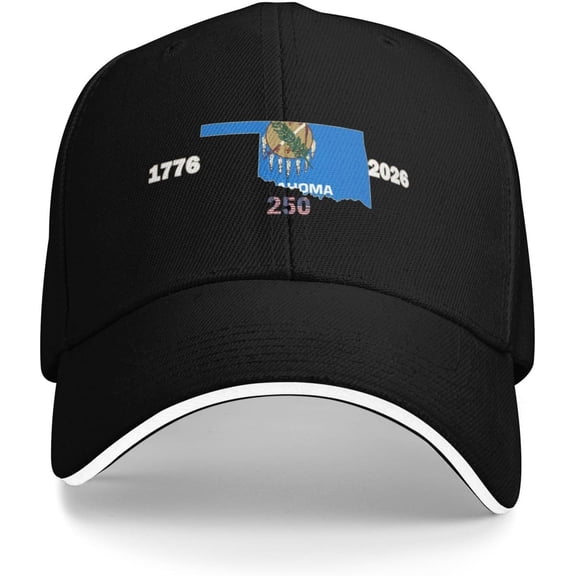Oklahoma 250th Anniversary Sandwich Baseball Cap Breathable 1776-2026 Trucker Hats,Adjustable Outdoor Hat for All Seasons