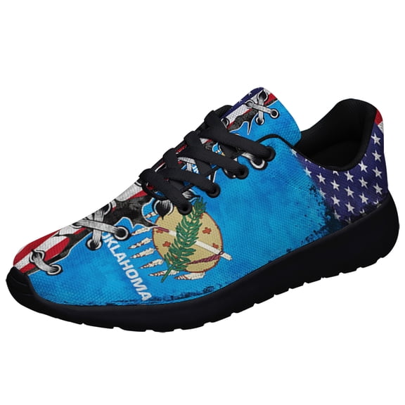 Oklahoma American flag Shoes Sneakers for Women Men Black Size 10.5