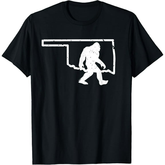 Oklahoma Bigfoot Hunter Sasquatch Yeti State Pride Funny Teemen and women can wear, black, white, gifts.S,M,L,XL,2XL,3XL,1796XL