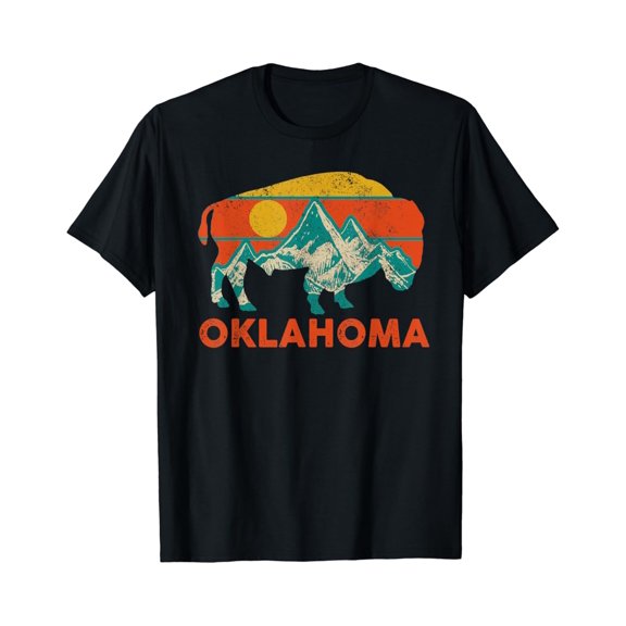 Oklahoma Bison Vintage Mountains T Shirt