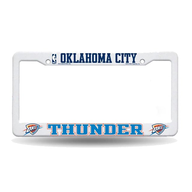 Oklahoma City Basketball Raised Letter White Plastic License Plate