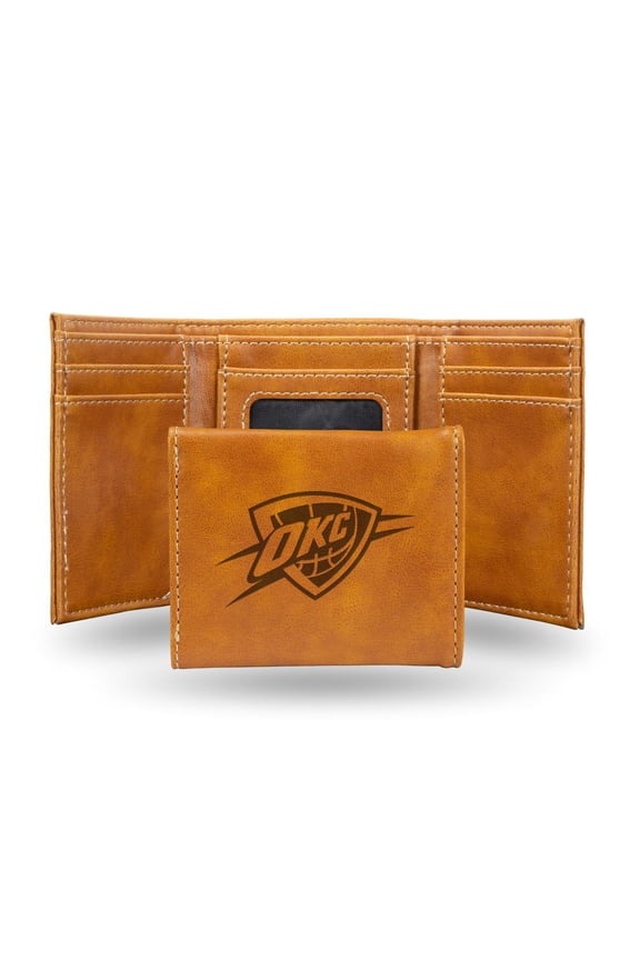 Oklahoma City Brown Laser Engraved Tri Fold Wallet Men's Accessory