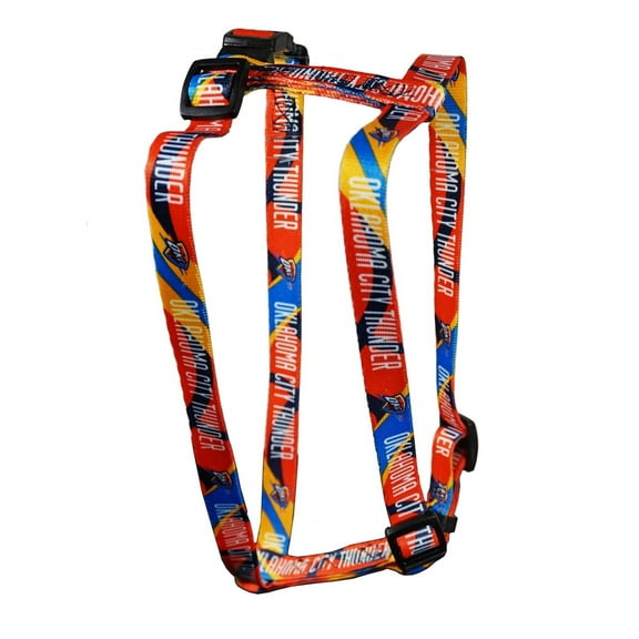 Oklahoma City-OKC-Basketball-Thunder (XS) Extra Small 5/8" Wide Adjustable Dog Harness 8" - 14"