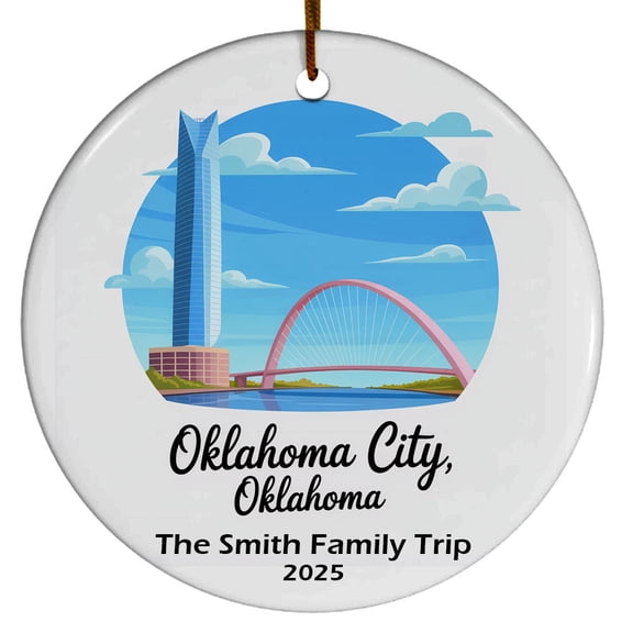 Oklahoma City Oklahoma Christmas Ornament, Collection of City Travel Souvenirs for Family and Friends, Christmas Tree Ornament City Travel, Trips of The Year, Christmas Ornament 2025