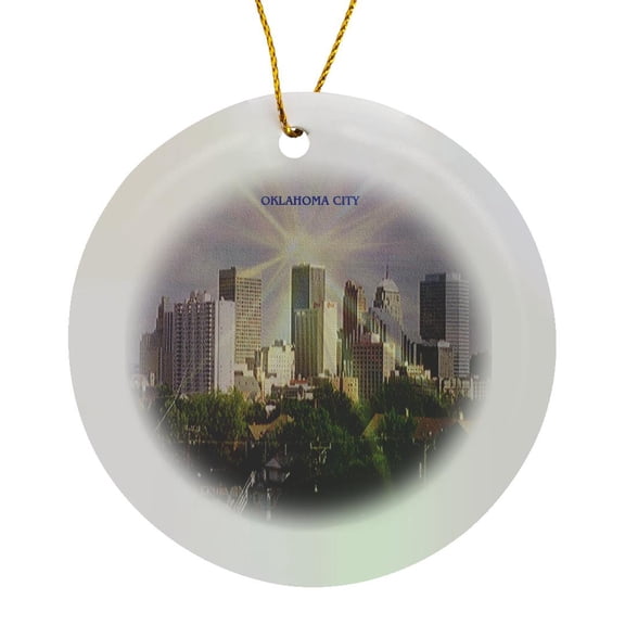 3drose, Oklahoma City, Oklahoma, Circle Porcelain Ornament