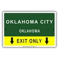 thumbnail image 1 of Oklahoma City Oklahoma Exit Only With Pointer Arrow Direction Way Road Signs Alert Caution Warning Aluminum Metal Sign 8"x12" Plate, 1 of 1