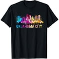 thumbnail image 1 of Oklahoma City Oklahoma Retro Watercolor Skyline Gifts T-Shirt, 1 of 4