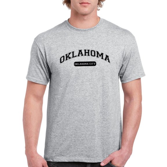 Oklahoma City Text. Men T-Shirt, Male Medium