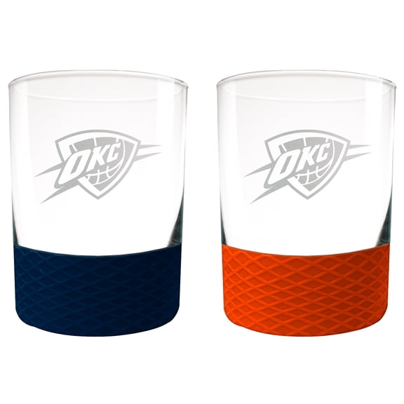 Oklahoma City Thunder 14oz. Commissioner Rocks Glass Two-Piece Set