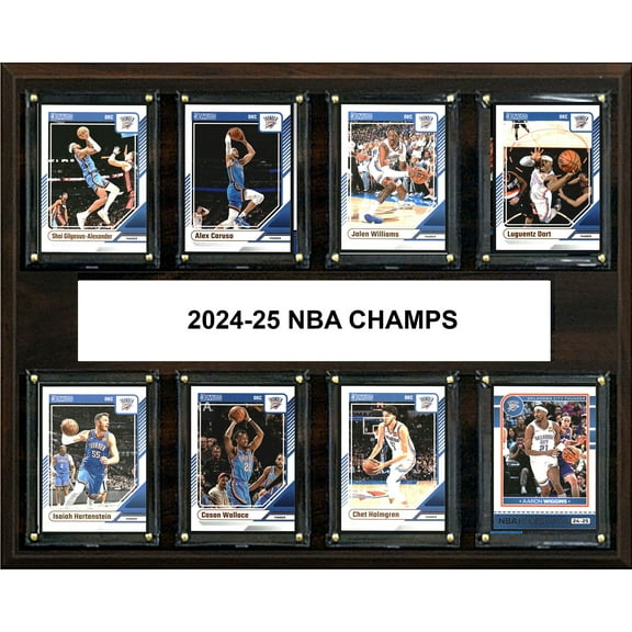 Oklahoma City Thunder 2025 NBA Finals Champions 12" x 15" Eight-Card Plaque