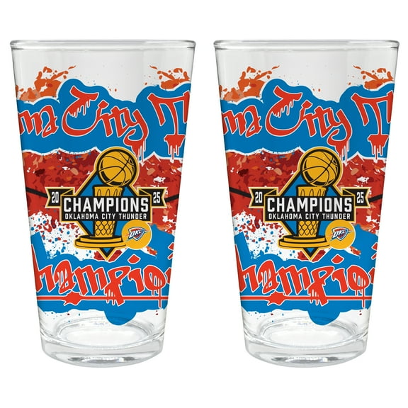 Oklahoma City Thunder 2025 NBA Finals Champions Two-Piece 16oz. Pint Glass Set