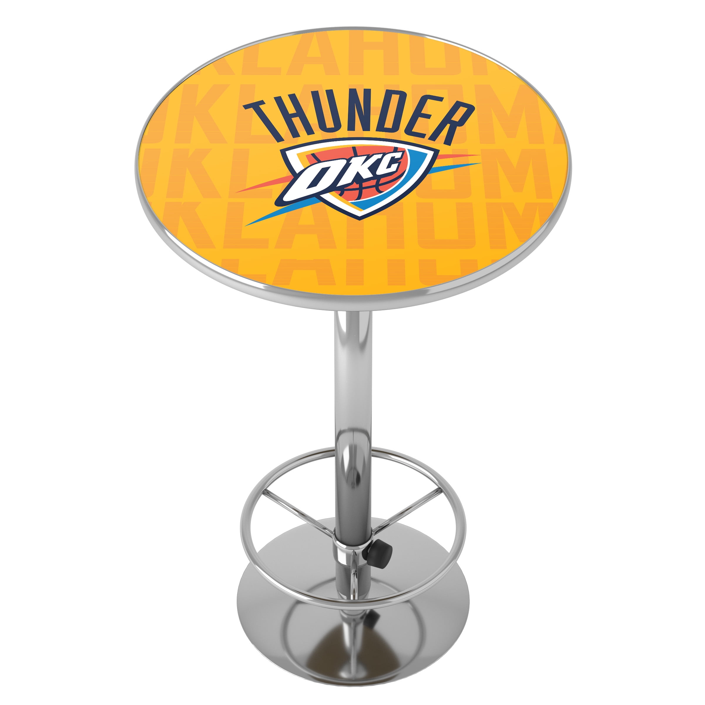 Oklahoma City Thunder City Bar Table with Adjustable Footrest and Acrylic Top