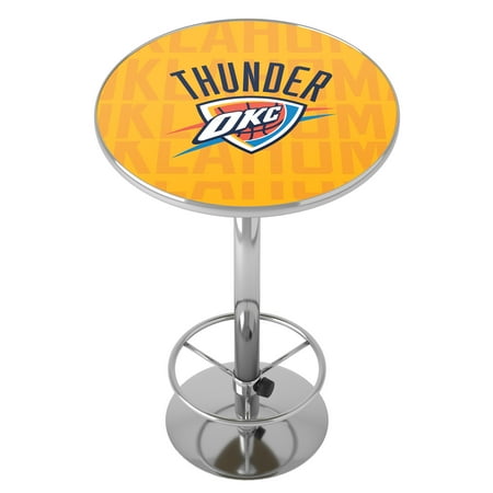 Oklahoma City Thunder NBA City Chrome Pub Table - Yellow, Navy Blue, Orange, Thunder Blue, White