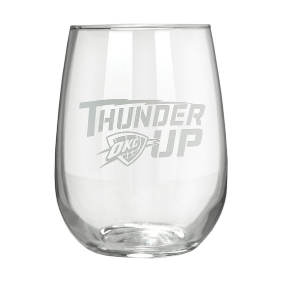 Oklahoma City Thunder Etched 17oz. Rally Cry Stemless Wine Glass